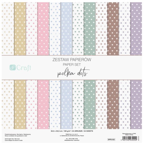 ZESTAW PAPIERÓW 30,5 X 30,5, 24 KARTKI - POLKA DOTS.jpg