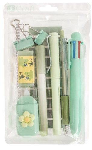 ZESTAW SZKOLNO BIUROWY 9 ELEMENTOWY - PASTEL GREEN-1.jpg