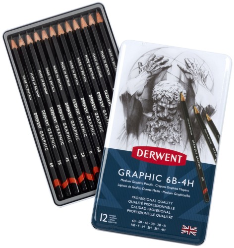 Graphic Pencils 12 Tin 6B-4H Open.jpg