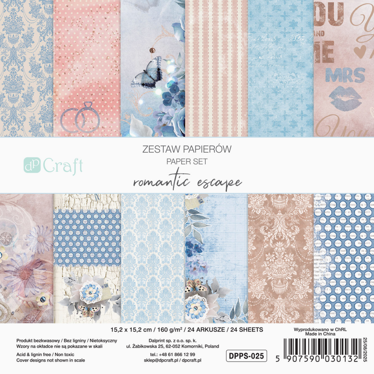ZESTAW PAPIERÓW 15,2 X 15,2 CM, 24 KARTKI - ROMANTIC ESCAPE.jpg